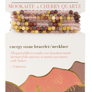 Mookaite (Mookite Mooakite Mook) Jasper Jasper & Cherry Quartz (Restore & Purify) Wrap Bracelets Necklaces - 4mm Mini Two Stone