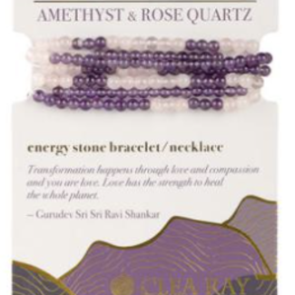 Rose Quartz & Amethyst (Love & Transformation) Wrap Bracelet/Necklace 4mm