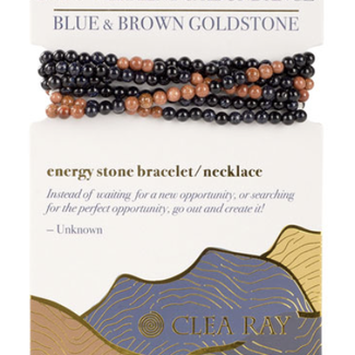 Blue Goldstone & Goldstone (Empowerment & Abundance) Wrap Bracelet/Necklace 4mm