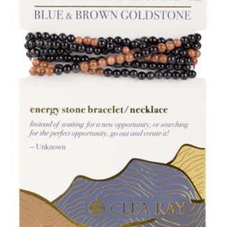 Blue Sandstone (Goldstone) & Gold Standstone (Goldstone) Sand Stone (Empowerment & Abundance) Wrap Bracelets Necklaces - 4mm Mini Two Stone