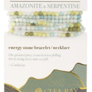 Amazonite & Serpentine (Hope & Success) Wrap Bracelets Necklaces - 4mm Mini Two Stone Amazonite & Serpentine (Hope & Success) Wrap Bracelets Necklaces - 4mm Mini Two Stone