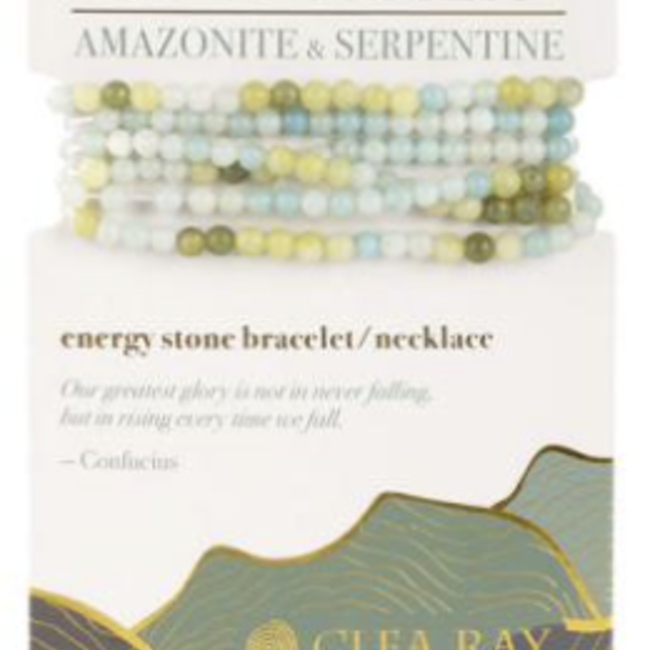Amazonite & Serpentine (Hope & Success) Wrap Bracelet/Necklace 4mm