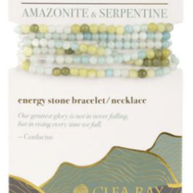 Amazonite & Serpentine (Hope & Success) Wrap Bracelets Necklaces - 4mm Mini Two Stone