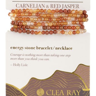 Carnelian & Red Jasper (Confidence & Courage) Wrap Bracelet/Necklace 4mm