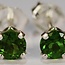Chrome Diopside Earrings-3mm Faceted Studs Sterling Silver Gemstone Jewelry