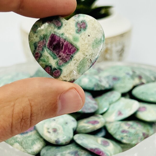 Ruby in Fuchsite Hearts