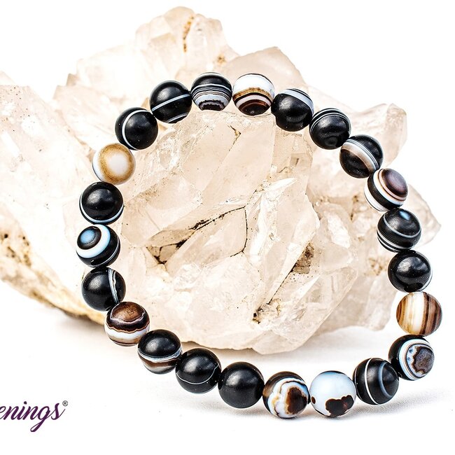 Matte Banded Agate Bracelets - 8mm