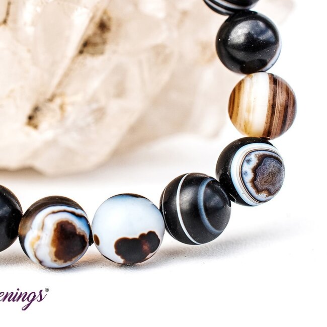 Matte Banded Agate Bracelets - 8mm