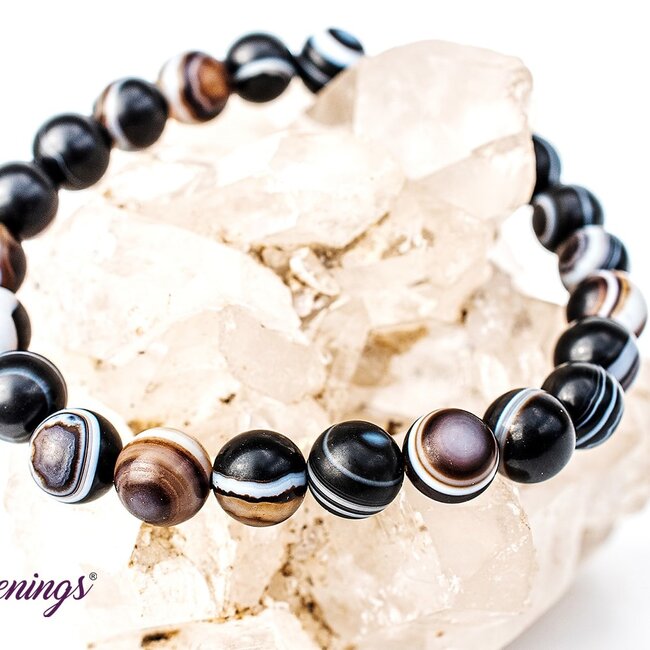 Matte Banded Agate Bracelets - 8mm
