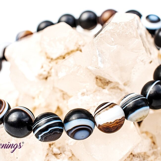 Matte Banded Agate Bracelets - 8mm