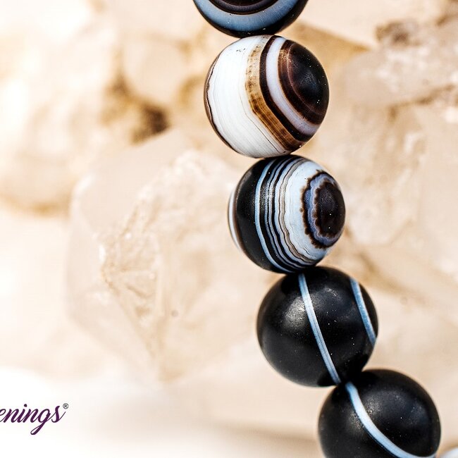 Matte Banded Agate Bracelets - 8mm