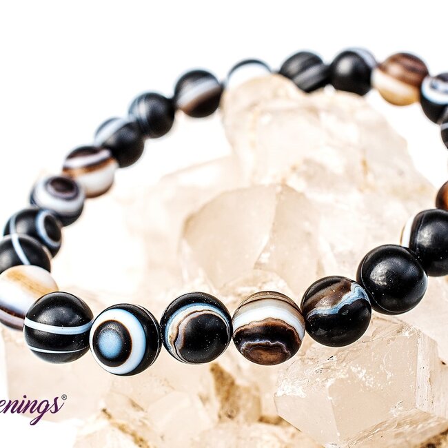 Matte Banded Agate Bracelets - 8mm