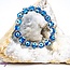 Evil Eye Bracelets - Light Blue Aqua Elastic Stretchy Protection Silver Rhinestones