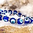 Evil Eye Bracelets - Dark Blue Elastic Stretchy Protection Silver Rhinestones