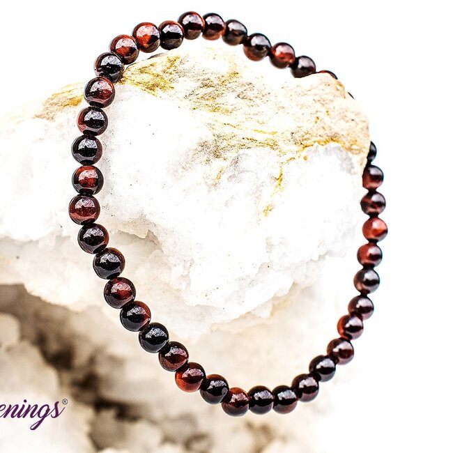 Red Tigers Eye Bracelets - 4mm Mini