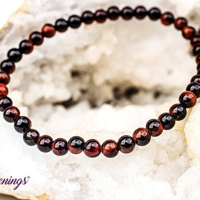 Red Tigers Eye Bracelets - 4mm Mini