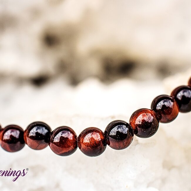 Red Tigers Eye Bracelets - 4mm Mini