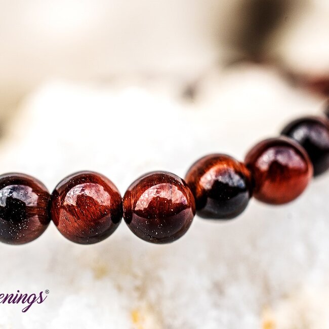Red Tigers Eye Bracelets - 4mm Mini