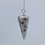 Rainbow Moonstone Pendulum-Dowsing Hexagonal Faceted Cone Point Divination-Silver Chain-Crystal Gemstone