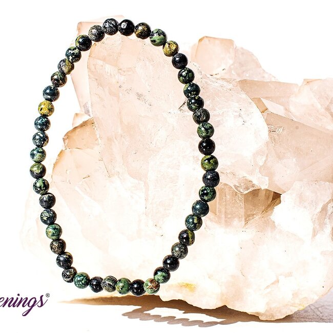 Crocodile (Kambaba) Jasper (Green Stromatolite) Bracelets - 4mm Mini