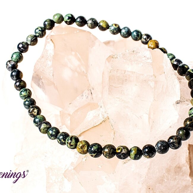 Crocodile (Kambaba) Jasper (Green Stromatolite) Bracelets - 4mm Mini