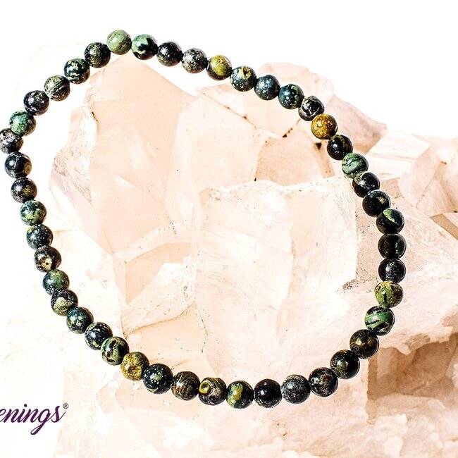 Crocodile (Kambaba) Jasper (Green Stromatolite) Bracelets - 4mm Mini