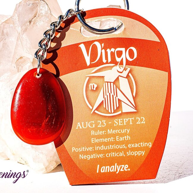 Virgo  - Carnelian Zodiac Keychains - Astrology Sign