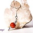 Carnelian Round Pendulum-Sephoroton Dowsing Divination Silver Chain-Gemstone Crystal