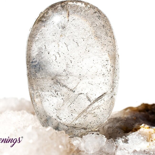 Rainbow (Light Blue Aqua) Titanium Aura Clear Quartz - Tumbled Mermaid Glass