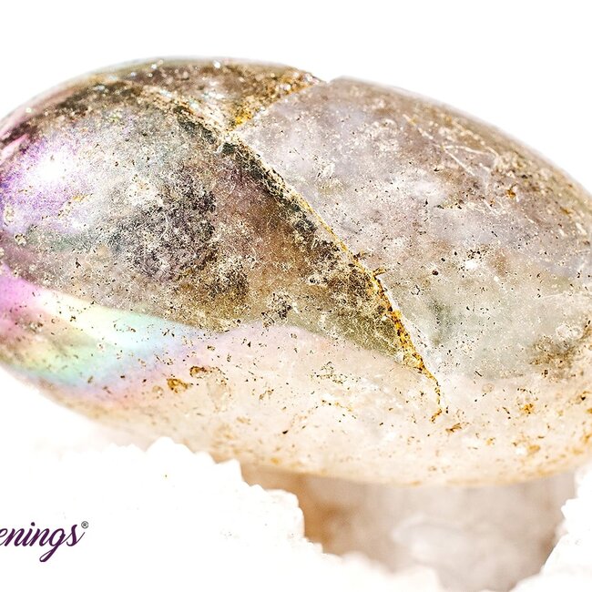 Rainbow (Titanium) Blue Aura Clear Quartz - Tumbled