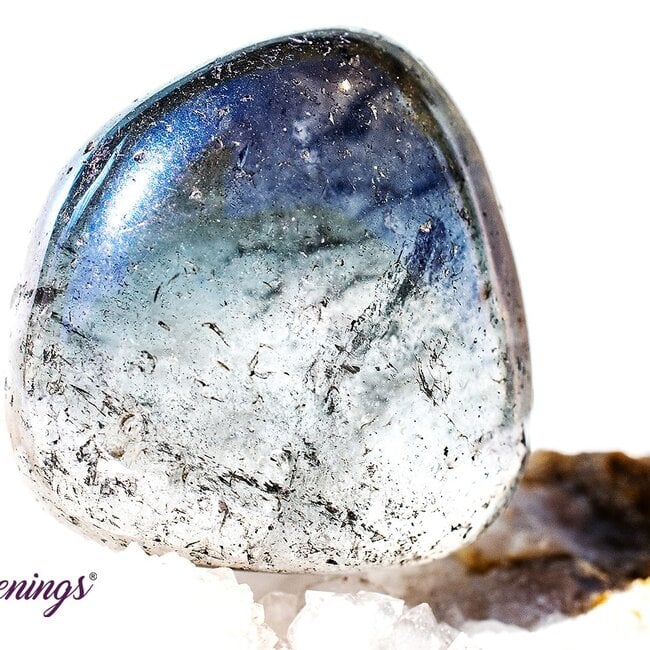 Rainbow (Titanium) Blue Aura Clear Quartz - Tumbled