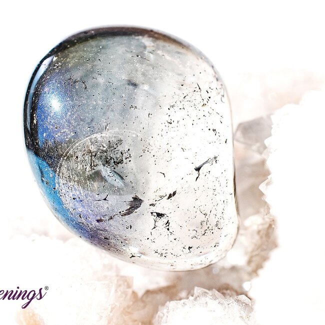 Rainbow (Titanium) Blue Aura Clear Quartz - Tumbled