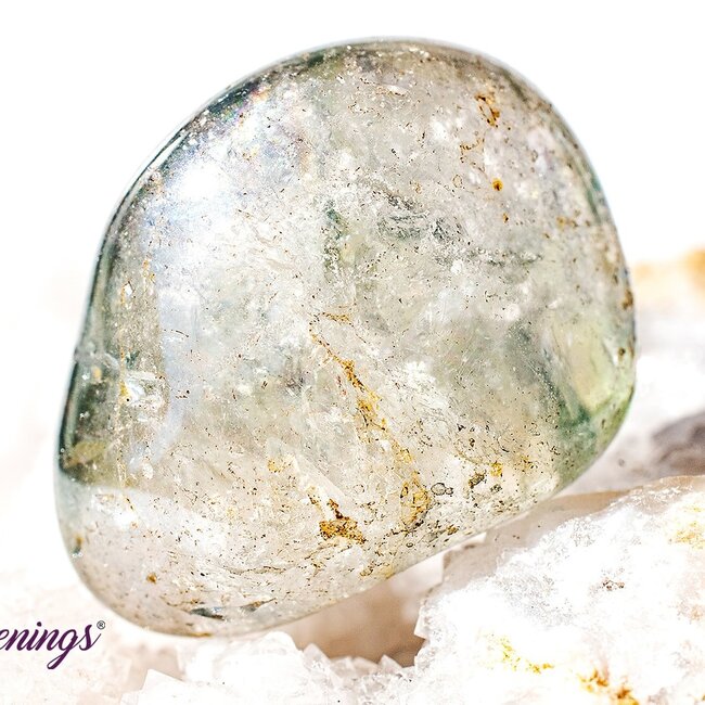 Rainbow (Titanium) Blue Aura Clear Quartz - Tumbled