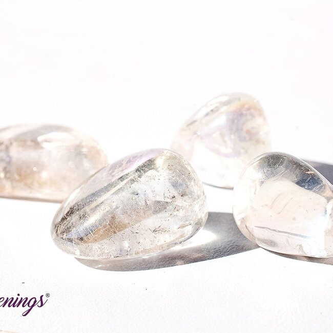 Angel (White) Aura Clear (Crystal) Quartz - Tumbled Smooth
