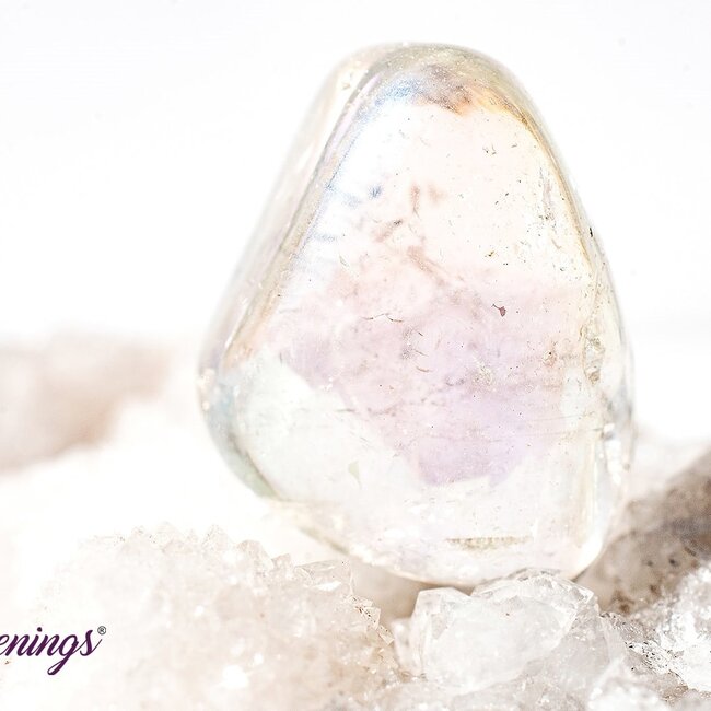 Angel (White) Aura Clear Quartz - Tumbled Smooth