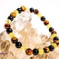Gold Tigers Eye, Citrine, & Black Tourmaline Bracelet- 6mm