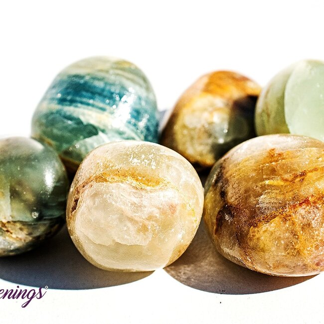 Lemurian (Lumerian) Aquatine Blue Calcite - Tumbled Smooth