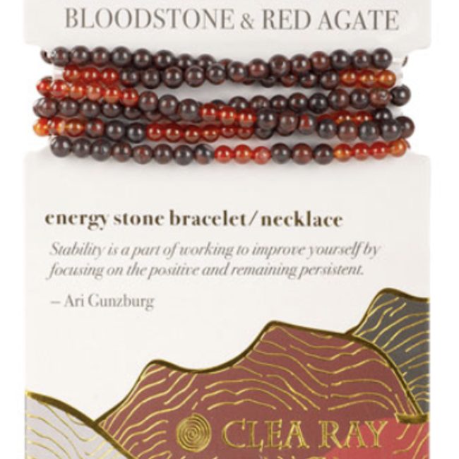 Bloodstone (Seftonite Heliotrope) & Red Agate (Cleansing & Stability) Wrap Bracelets Necklaces - 4mm Mini Two Stone