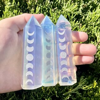 Opalite Moon Phases Tower Point Generator - Medium (3-4")