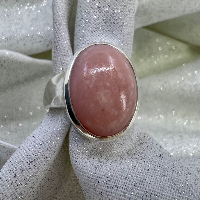 Pink Opal Size 6.5 Oval Ring-Sterling Silver