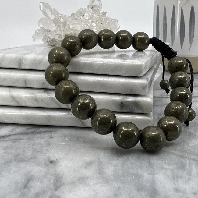 Pyrite Bracelet Adjustable Parachute-10mm