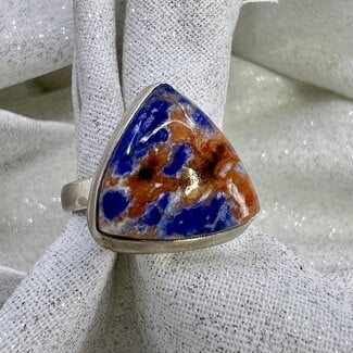 Sunset Sodalite Ring-Size 8 Triangle Sterling Silver