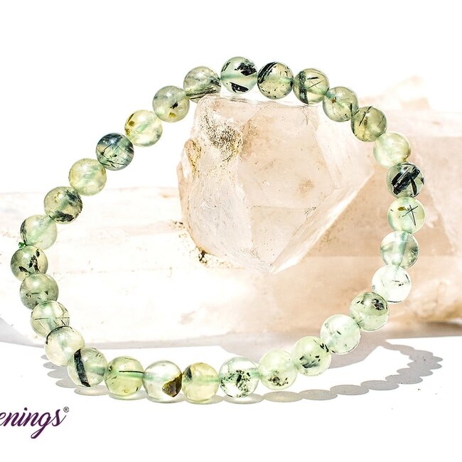 Green Prehnite Bracelets - 6 -  7mm (Epidote Inclusions)