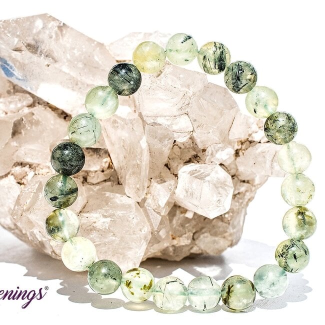 Green Prehnite Bracelets - 8mm (Epidote Inclusions)
