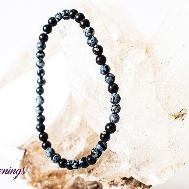 Snowflake Obsidian Bracelets - 4mm Mini