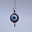 Blue Evil Eye Pendulums - Round Sephoroton Dowsing Divination Silver Chain - Gemstone Crystal