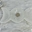 Selenite (Satin Spar Gypsum) Charging Bowl Dish - 8" Triple Moon Large