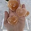 Orange Peach Selenite Selenite (Satin Spar Gypsum) Charging Hearts - 2" Medium