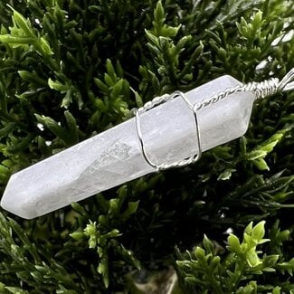 Selenite (Satin Spar Gypsum) Pendants - Wire Wrapped Points