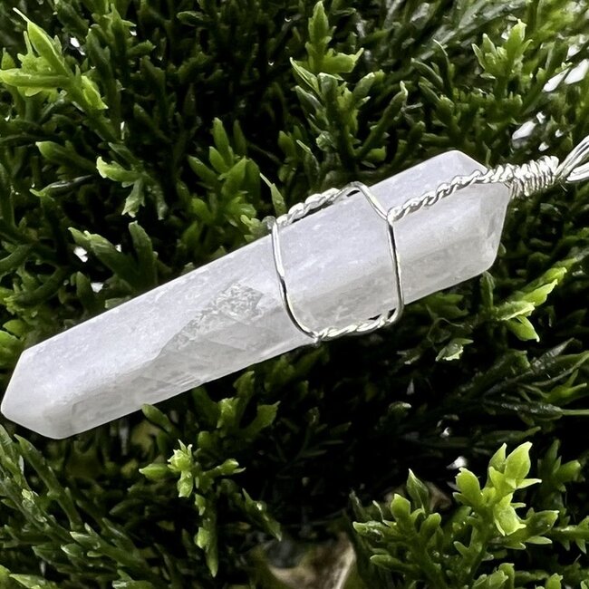 Selenite (Satin Spar Gypsum) Pendants - Wire Wrapped Points